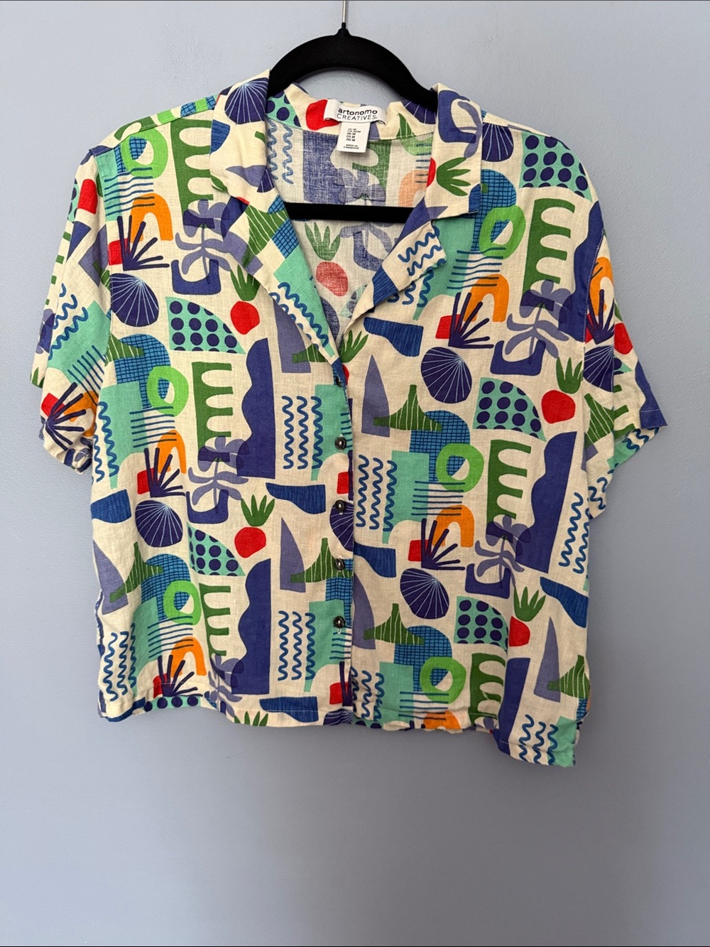 Artonomo Creatives Floral Button-Down Shirt in Multi-Color artsy medium